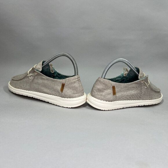 Hey Dude Women's Size 6 Wendy Chambray Beige Canvas Slip On Shoes - Picture 6 of 11